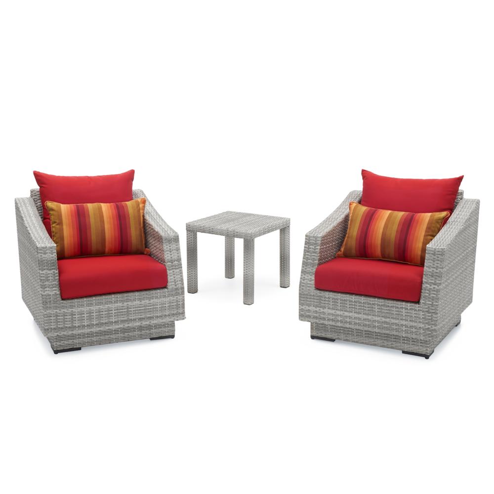 CannesÃ¢Â„Â¢ Club Chairs & Side Table - Sunset Red