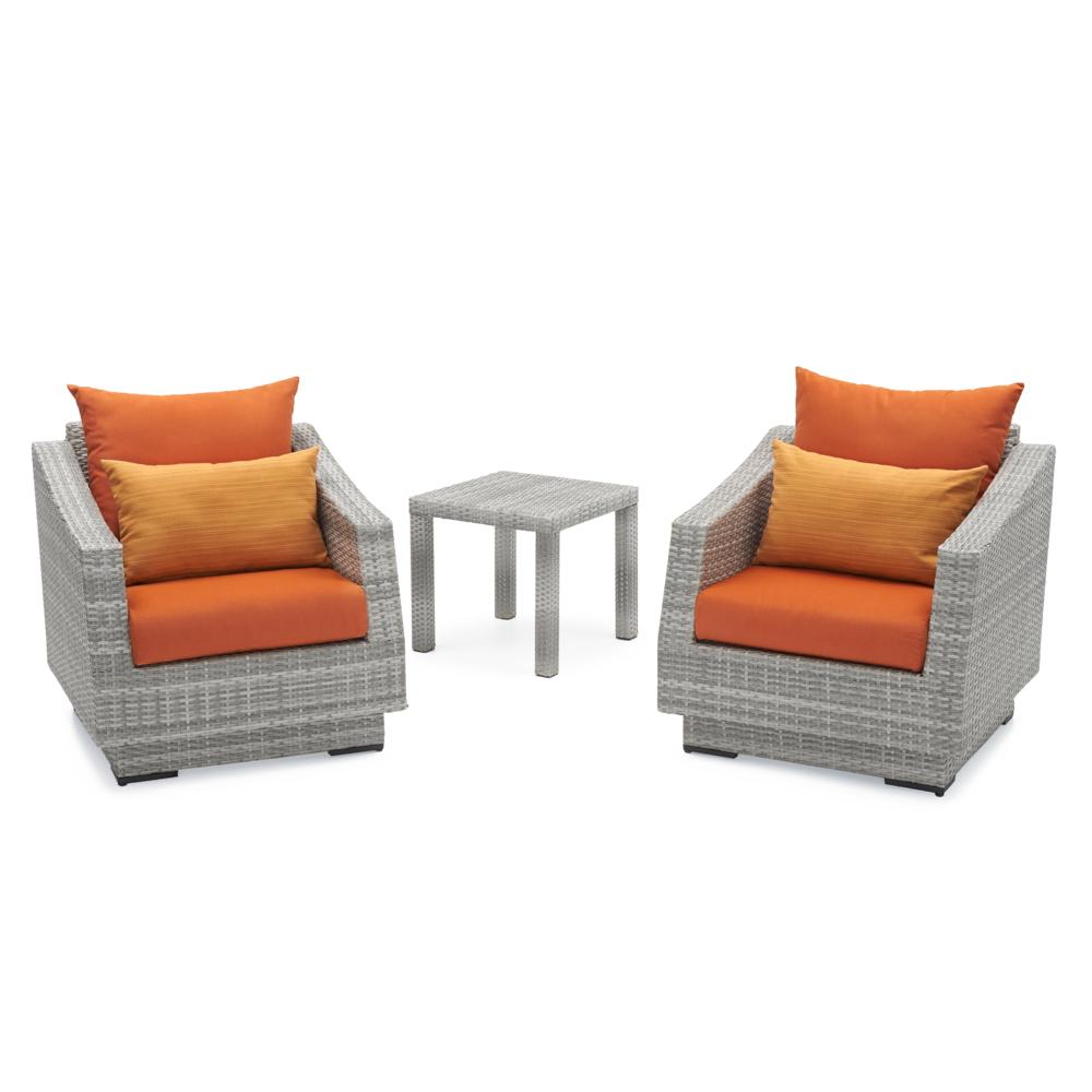 CannesÃ¢Â„Â¢ Club Chairs and Side Table - Tikka Orange