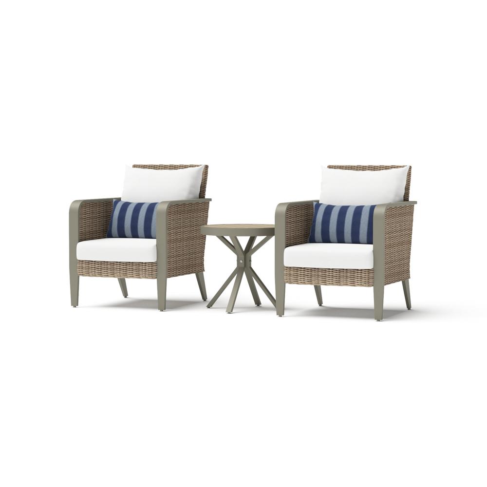 Grantina™ Set of 2 Sunbrella® Outdoor Club Chairs & Side Table - Centered Ink