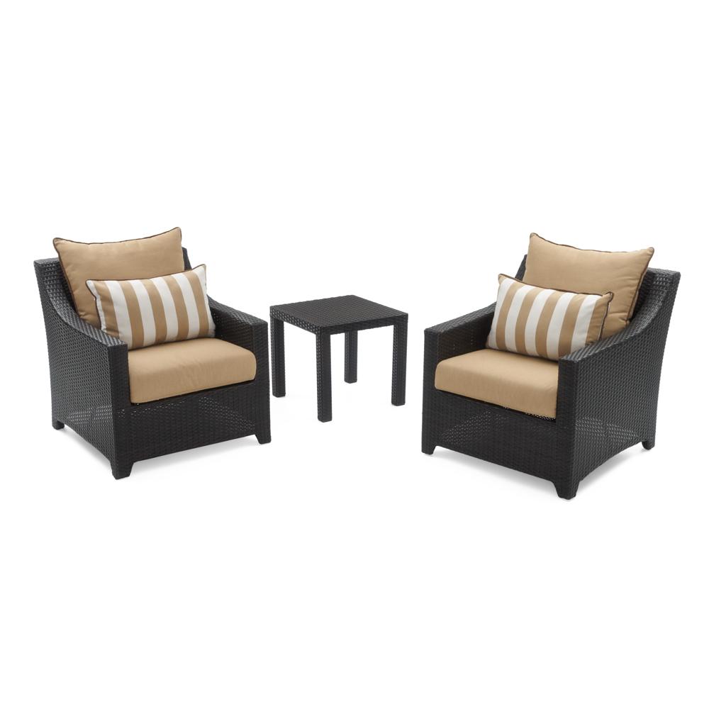 DecoÃ¢Â„Â¢ Set of 2 SunbrellaÃ‚Â® Outdoor Club Chairs & Side Table - Maxim Beige