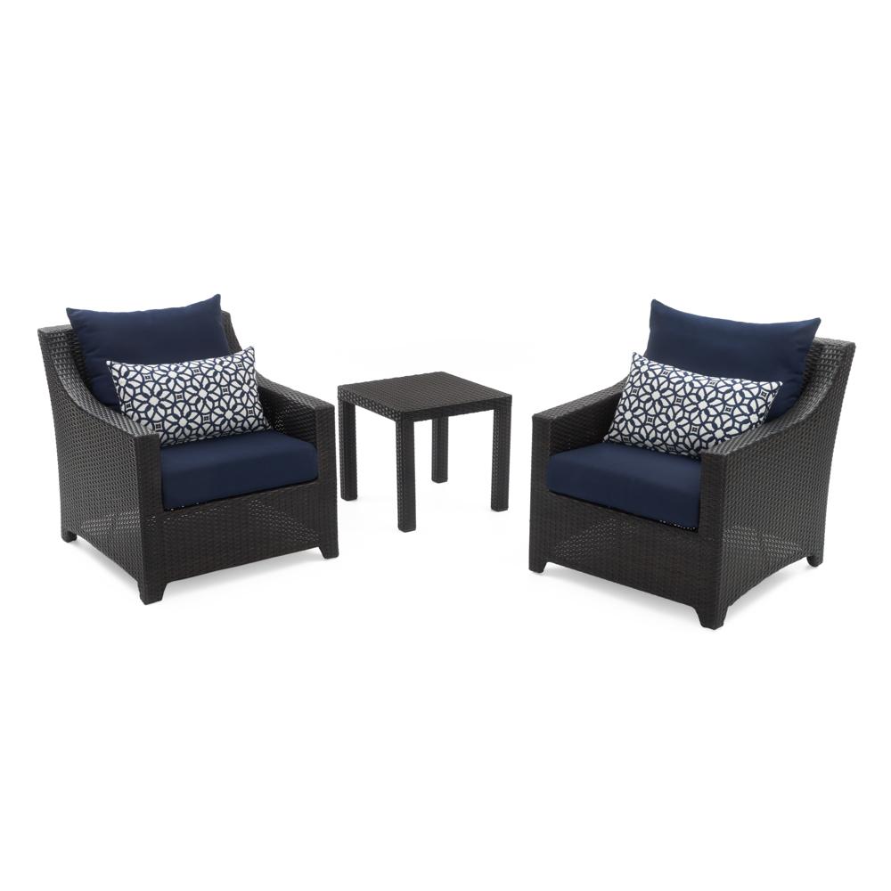 DecoÃ¢Â„Â¢ Set of 2 SunbrellaÃ‚Â® Outdoor Club Chairs & Side Table - Navy Blue