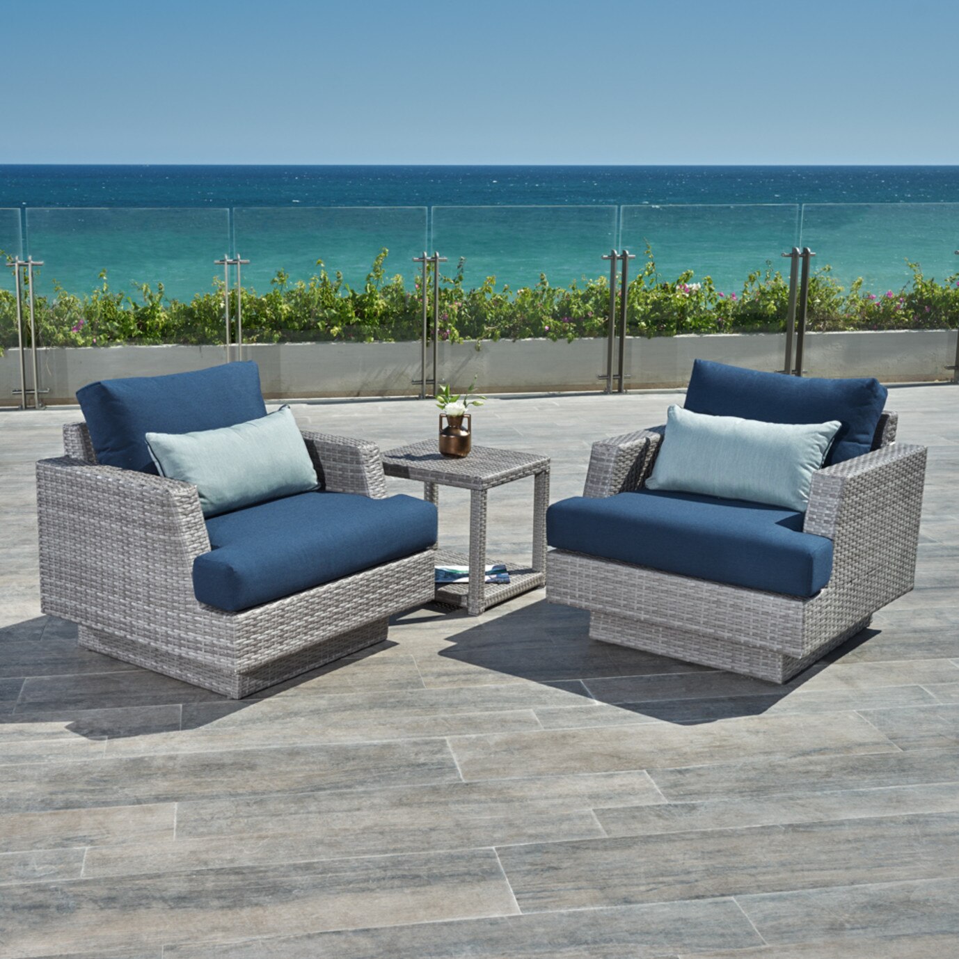 Portofino™ Comfort Club Chairs - Laguna Blue | RST Brands