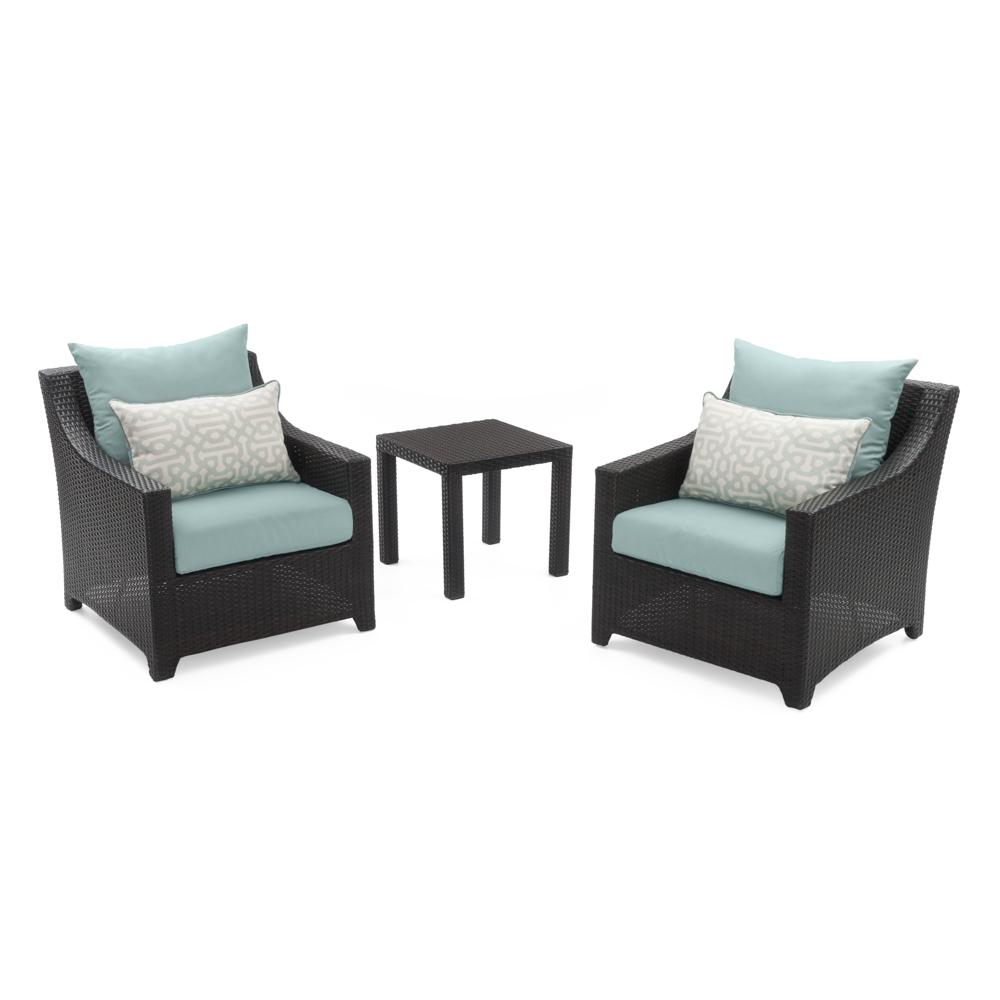 DecoÃ¢Â„Â¢ Set of 2 SunbrellaÃ‚Â® Outdoor Club Chairs & Side Table - Spa Blue