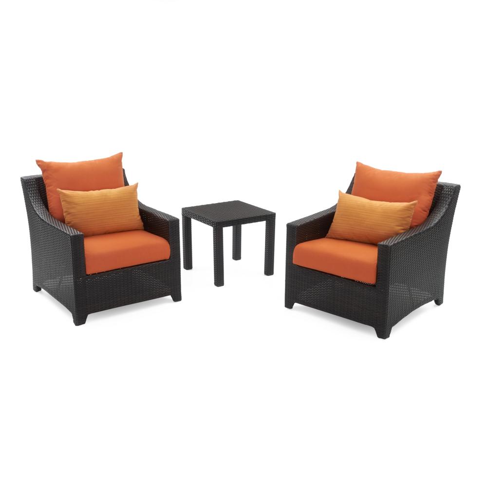 DecoÃ¢Â„Â¢ Set of 2 SunbrellaÃ‚Â® Outdoor Club Chairs & Side Table - Tikka Orange