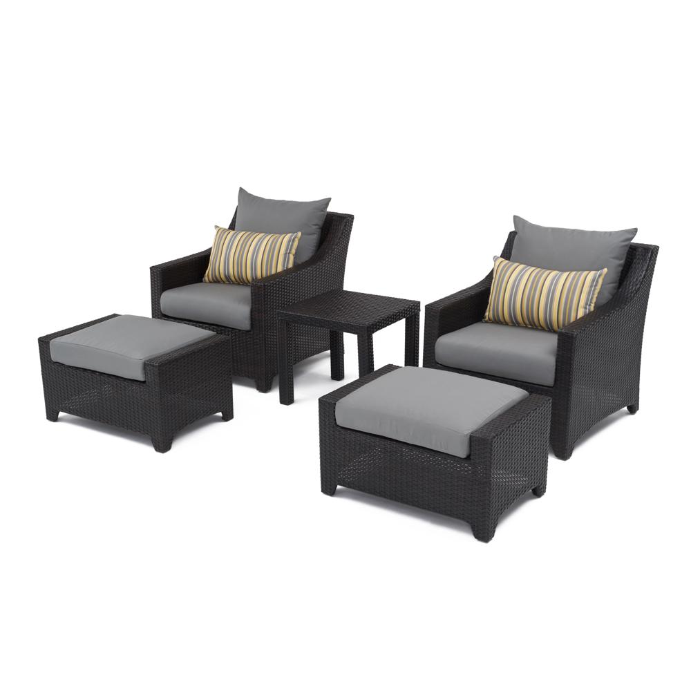 DecoÃ¢Â„Â¢ 5 Piece SunbrellaÃ‚Â® Outdoor Club Chair & Ottoman Set - Charcoal Gray