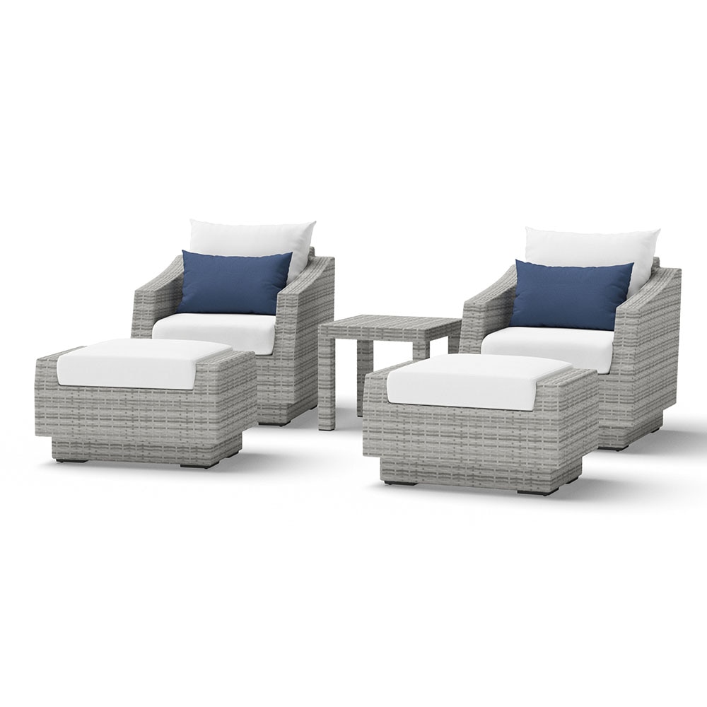 CannesÃ¢Â„Â¢ 5 Piece Club Chair & Ottoman Set - Bliss Ink