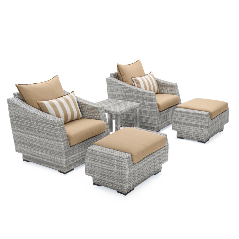 CannesÃ¢Â„Â¢ 5 Piece SunbrellaÃ‚Â® Outdoor Club Chair & Ottoman Set - Maxim Beige