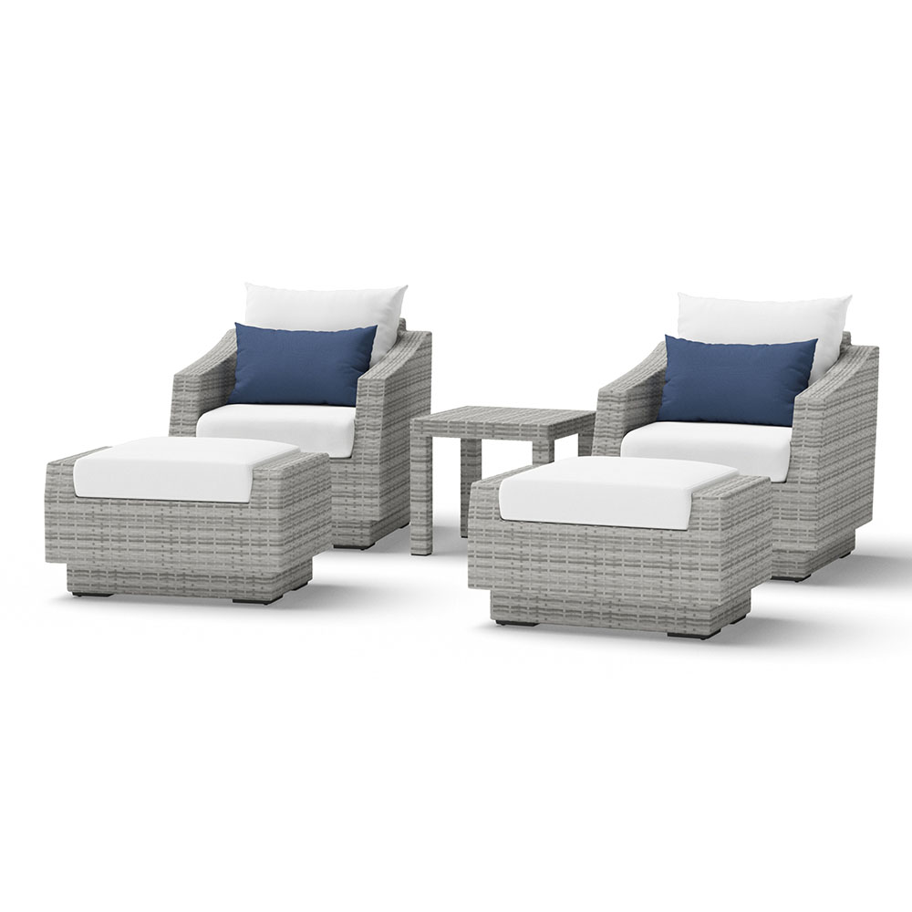 Cannes™ 5 Piece Club Chair and Ottoman Set