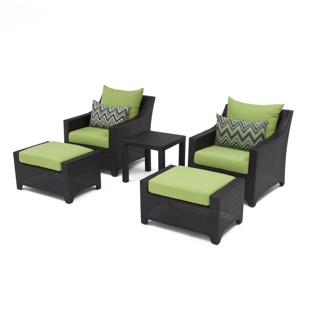 DecoÃ¢Â„Â¢ 5 Piece SunbrellaÃ‚Â® Outdoor Club Chair & Ottoman Set - Ginkgo Green