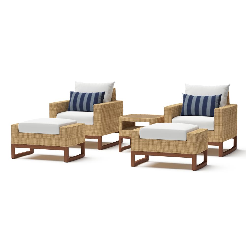 MiliÃ¢Â„Â¢ 5 Piece Club Chair & Ottoman Set - Centered Ink