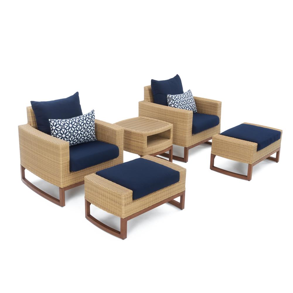 MiliÃ¢Â„Â¢ 5 Piece SunbrellaÃ‚Â® Outdoor Club Chair & Ottoman Set - Navy Blue