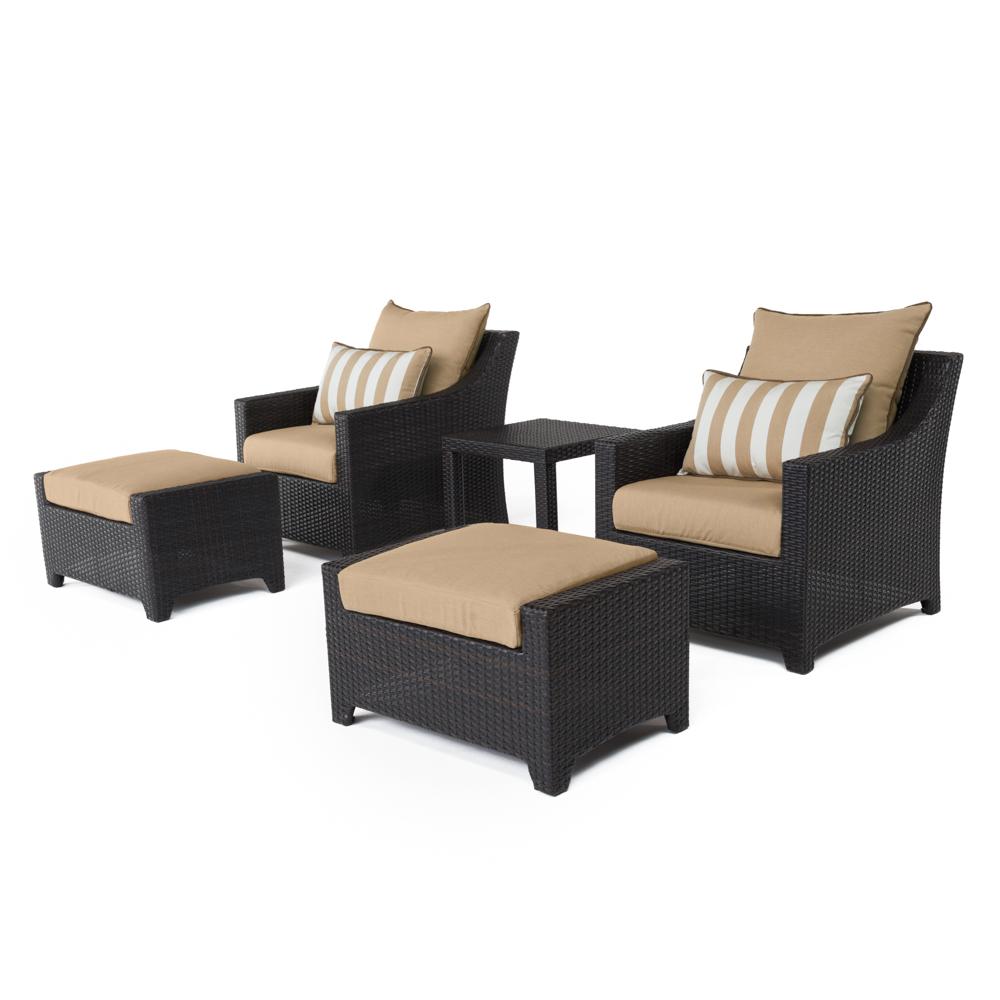 DecoÃ¢Â„Â¢ 5 Piece SunbrellaÃ‚Â® Outdoor Club Chair & Ottoman Set - Maxim Beige