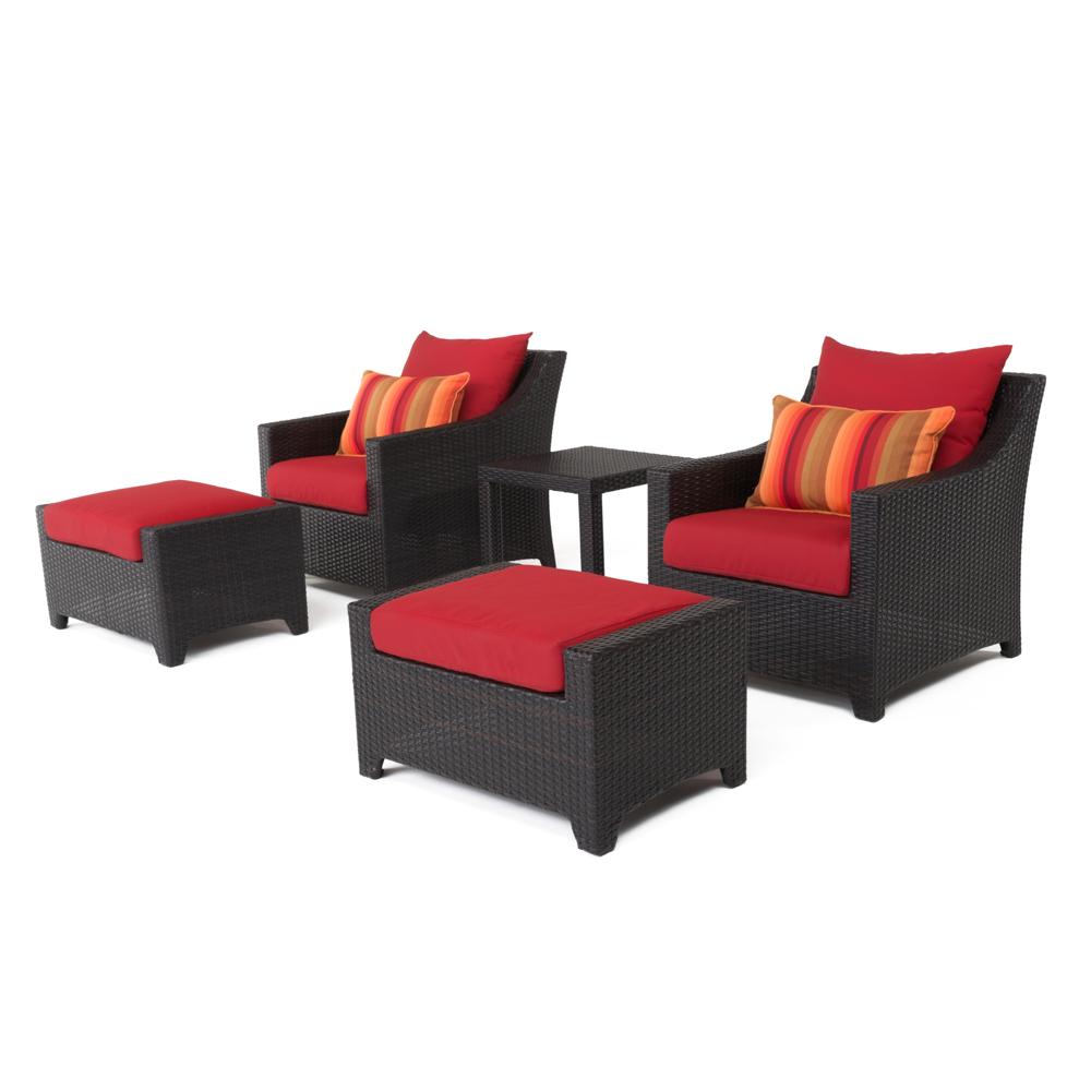 DecoÃ¢Â„Â¢ 5 Piece SunbrellaÃ‚Â® Outdoor Club Chair & Ottoman Set - Sunset Red