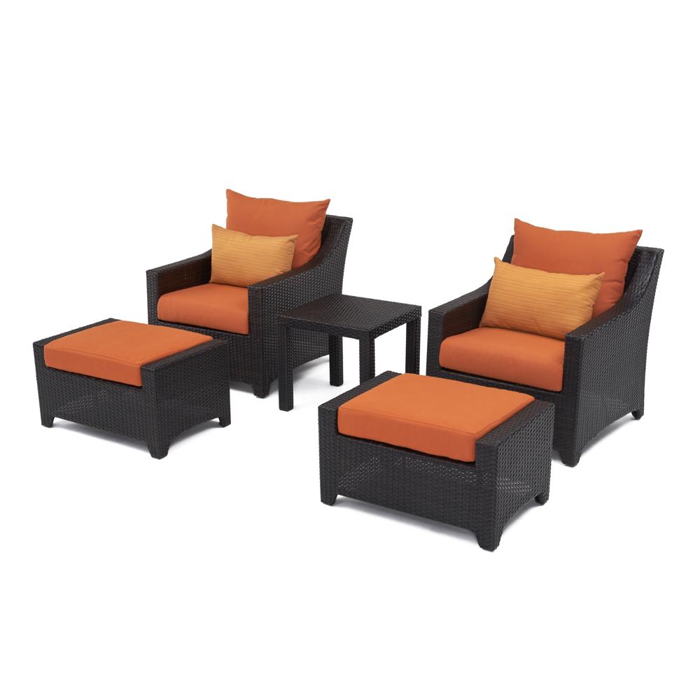 DecoÃ¢Â„Â¢ 5 Piece Club Chair and Ottoman Set - Tikka Orange