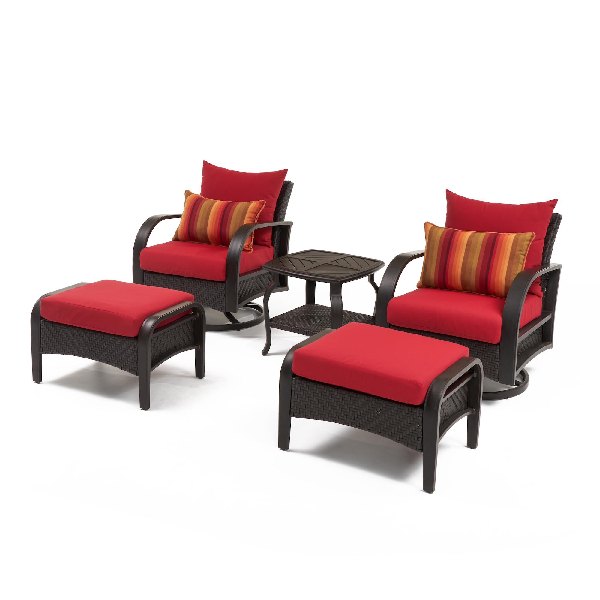 BarceloÃ¢Â„Â¢ 5 Piece Motion Club & Ottoman Set - Sunset Red