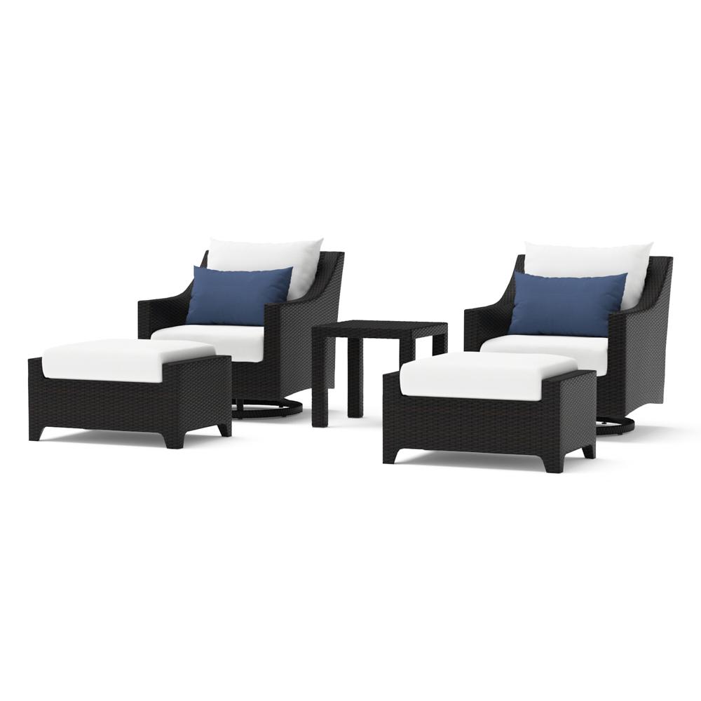 DecoÃ¢Â„Â¢ 5 Piece SunbrellaÃ‚Â® Outdoor Motion Club & Ottoman Set - Bliss Ink