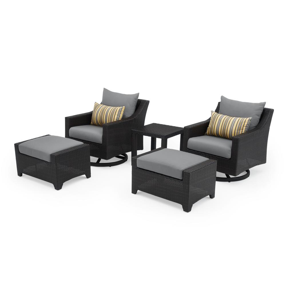 DecoÃ¢Â„Â¢ 5 Piece SunbrellaÃ‚Â® Outdoor Motion Club & Ottoman Set - Charcoal Gray