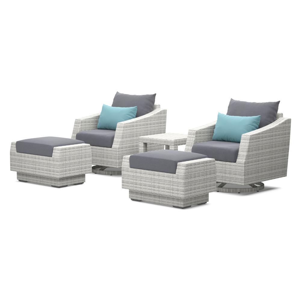 Cannes™ 5 Piece Motion Club & Ottoman - Gray