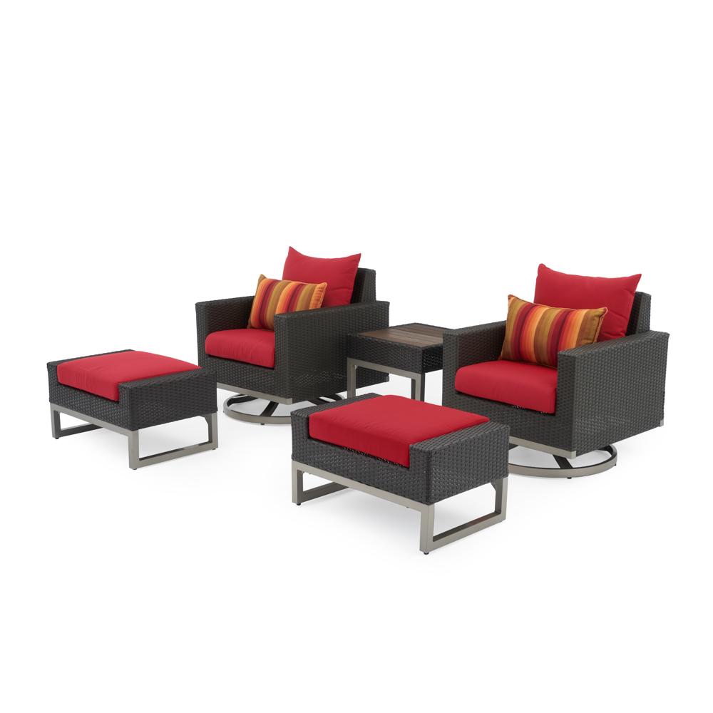 MiloÃ¢Â„Â¢ Espresso 5 Piece Motion Club Set - Sunset Red