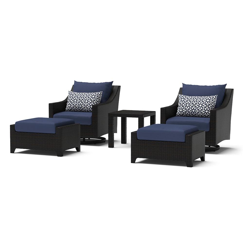 DecoÃ¢Â„Â¢ 5 Piece SunbrellaÃ‚Â® Outdoor Motion Club & Ottoman Set - Navy Blue