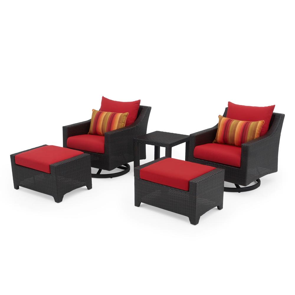 DecoÃ¢Â„Â¢ 5 Piece SunbrellaÃ‚Â® Outdoor Motion Club & Ottoman Set - Sunset Red