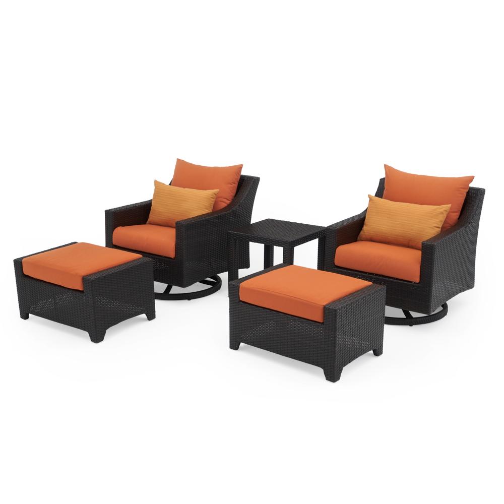 DecoÃ¢Â„Â¢ 5 Piece SunbrellaÃ‚Â® Outdoor Motion Club & Ottoman Set - Tikka Orange