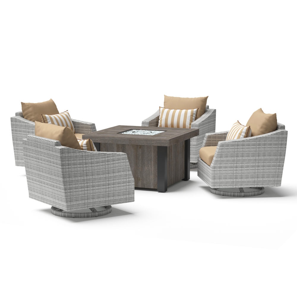 Cannes™ 5 Piece Motion Fire Chat Set - Maxim Beige