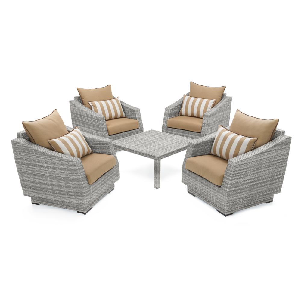 CannesÃ¢Â„Â¢ 5 Piece Club & Table Chat Set - Maxim Beige