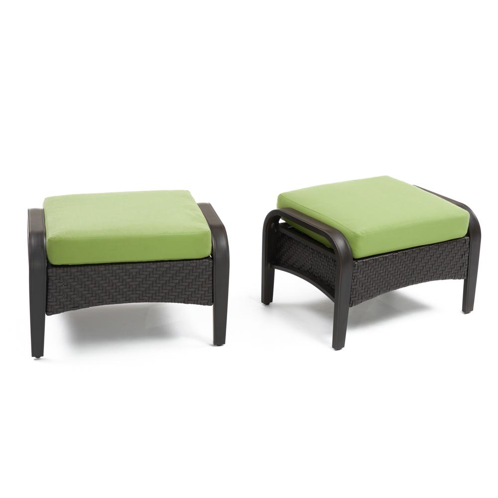 BarceloÃ¢Â„Â¢ Set of 2 SunbrellaÃ‚Â® Outdoor Club Ottomans - Ginkgo Green