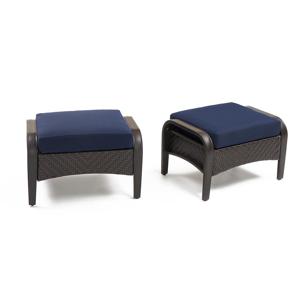 BarceloÃ¢Â„Â¢ Set of 2 SunbrellaÃ‚Â® Outdoor Club Ottomans - Navy Blue