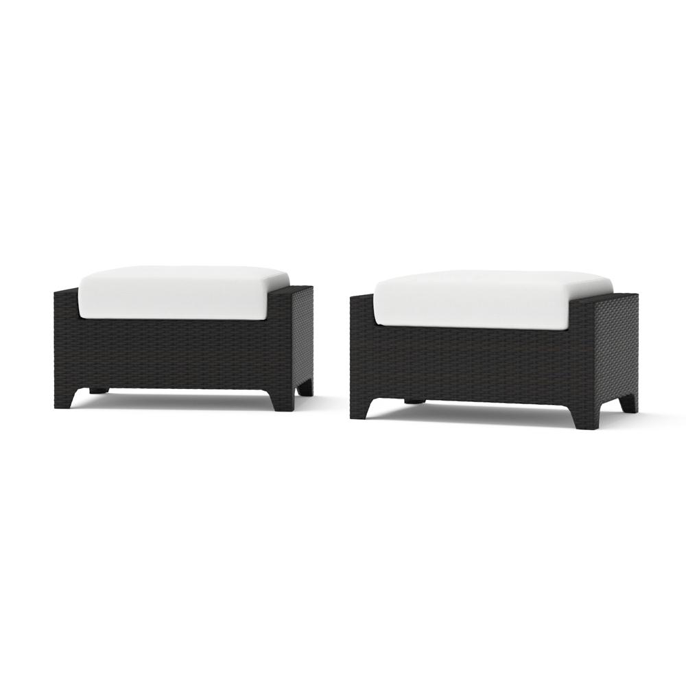 DecoÃ¢Â„Â¢ Set of 2 SunbrellaÃ‚Â® Outdoor Club Ottomans - Bliss Linen