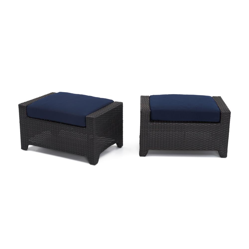 DecoÃ¢Â„Â¢ Set of 2 SunbrellaÃ‚Â® Outdoor Club Ottomans - Navy Blue