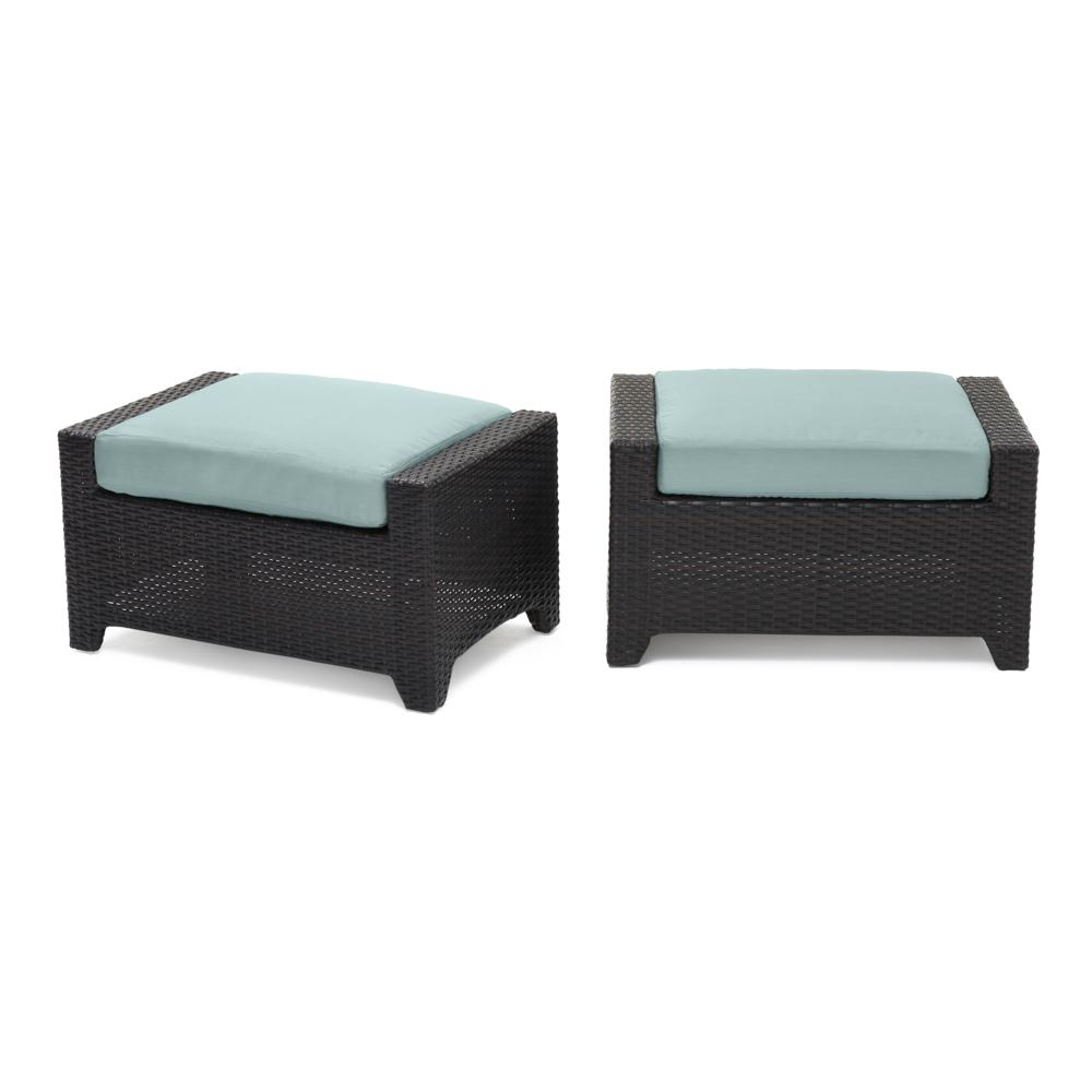 DecoÃ¢Â„Â¢ Set of 2 SunbrellaÃ‚Â® Outdoor Club Ottomans - Spa Blue