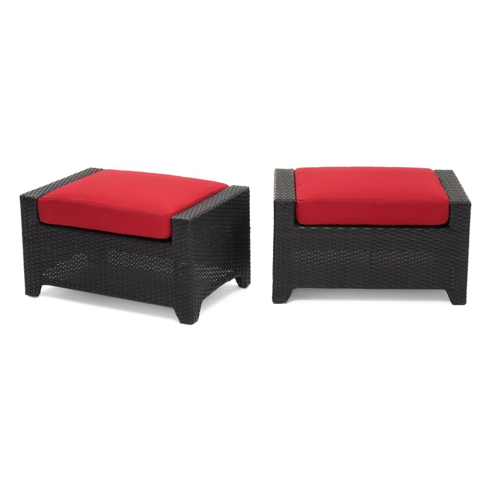 DecoÃ¢Â„Â¢ Set of 2 SunbrellaÃ‚Â® Outdoor Club Ottomans - Sunset Red