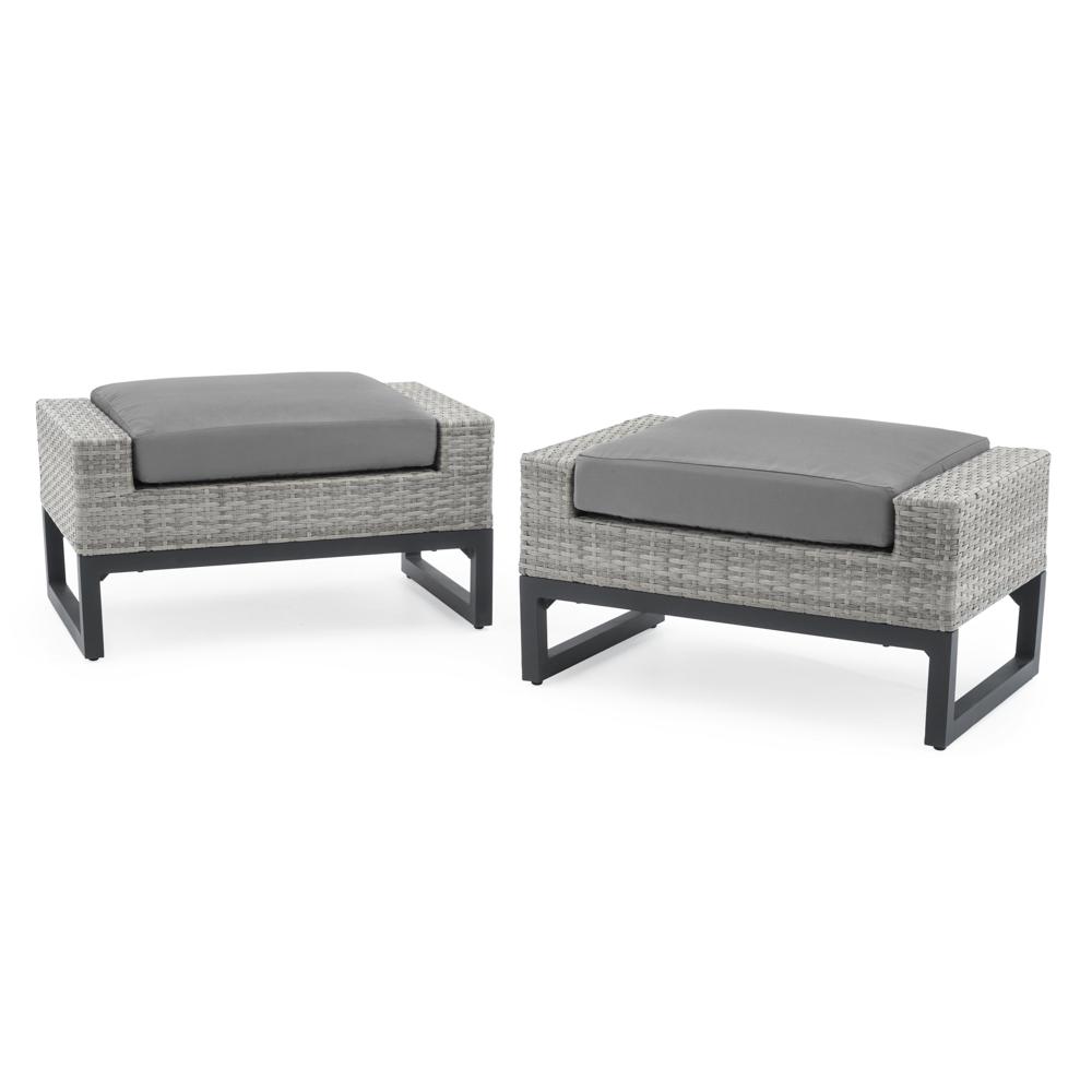 MiloÃ¢Â„Â¢ Gray Set of 2 SunbrellaÃ‚Â® Outdoor Ottomans - Charcoal Gray