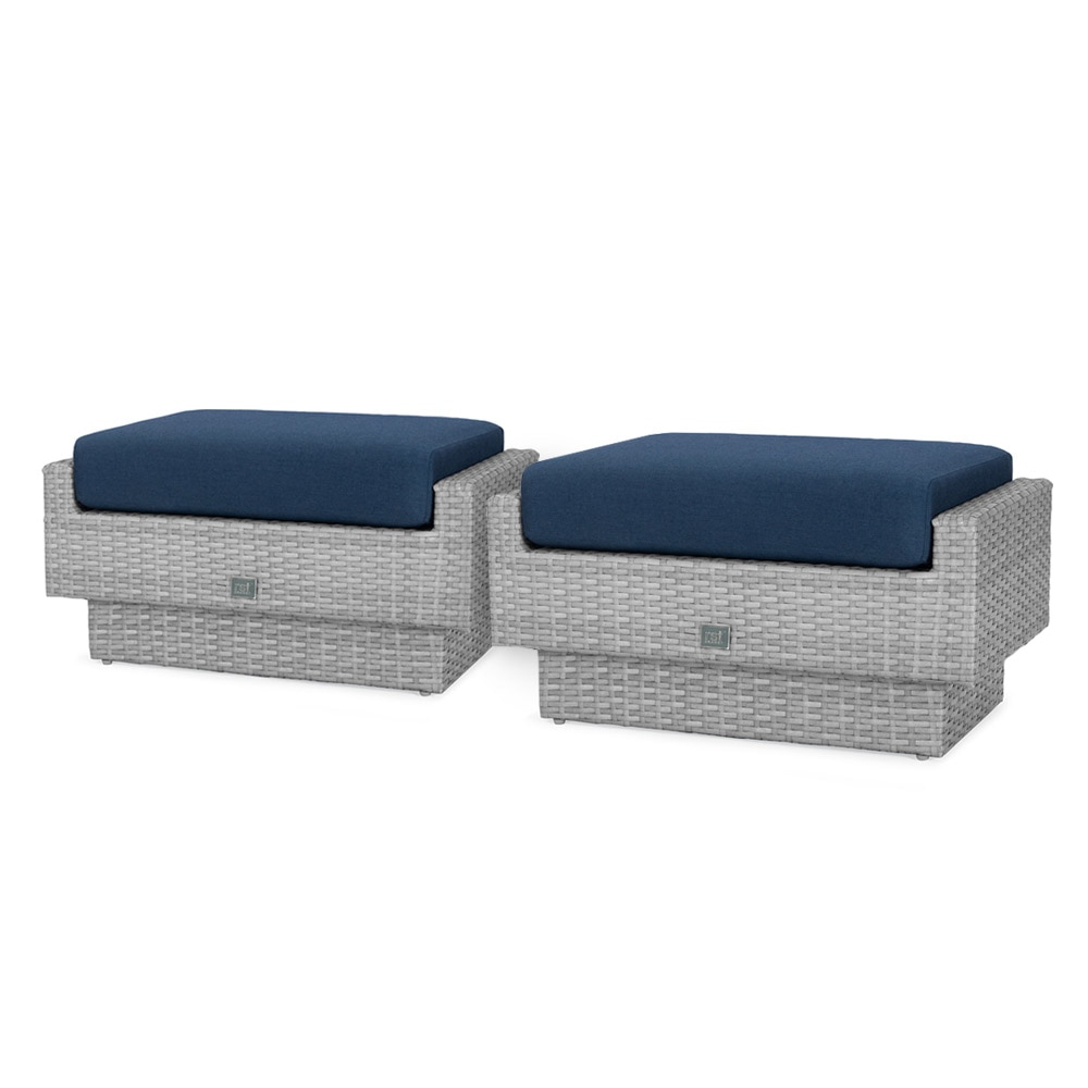 PortofinoÃ‚Â® Comfort Set of 2 SunbrellaÃ‚Â® Outdoor Club Ottomans - Laguna Blue