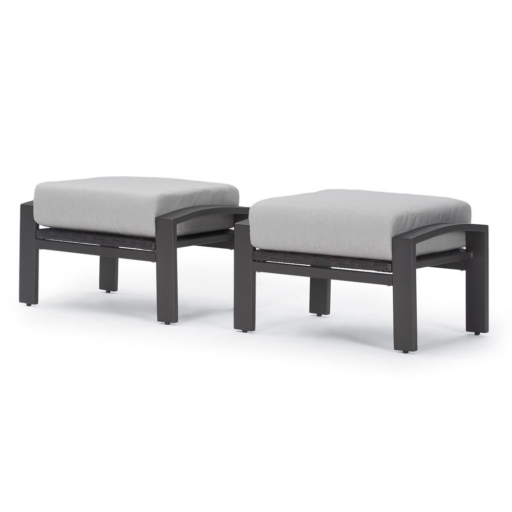 PortofinoÃ‚Â® Repose Set of 2 SunbrellaÃ‚Â® Outdoor Club Ottomans - Dove