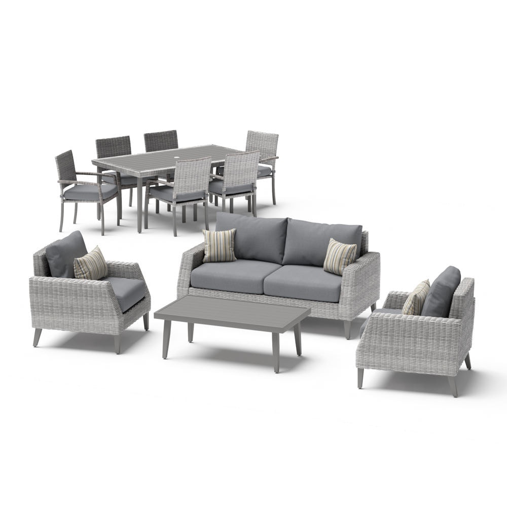 PortofinoÃ‚Â® Affinity 11 Piece SunbrellaÃ‚Â® Outdoor Estate Set - Charcoal Gray