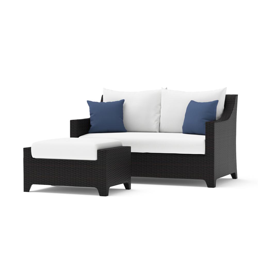 DecoÃ¢Â„Â¢ SunbrellaÃ‚Â® Outdoor Loveseat & Ottoman - Bliss Ink