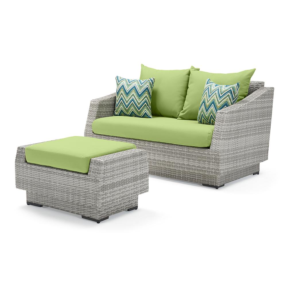 CannesÃ¢Â„Â¢ Loveseat and Ottoman - Ginkgo Green