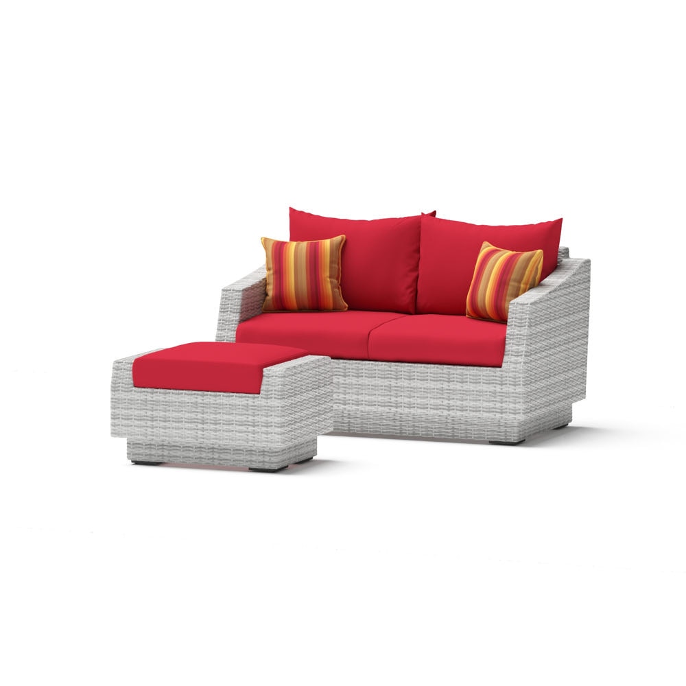 CannesÃ¢Â„Â¢ Loveseat & Ottoman - Sunset Red