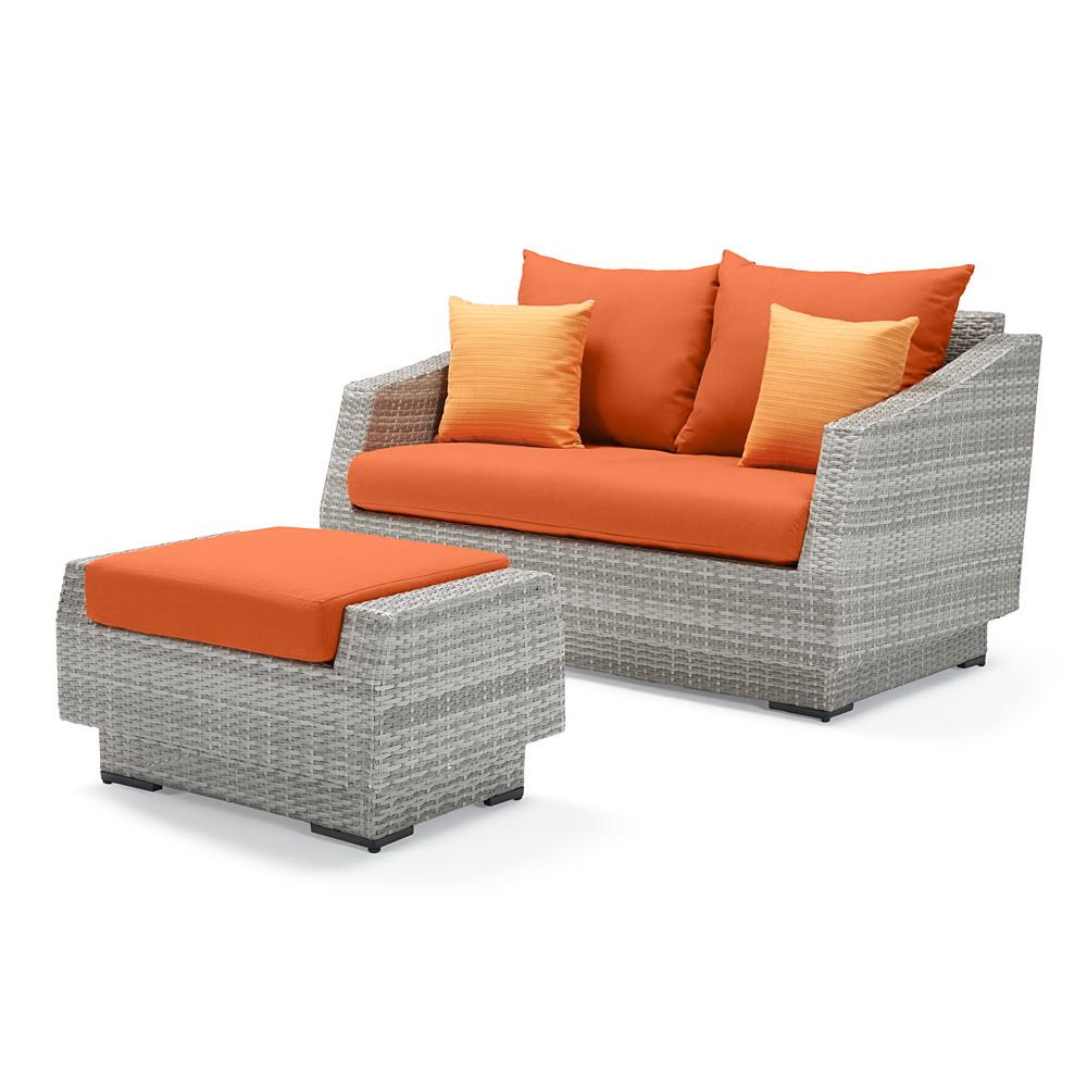 CannesÃ¢Â„Â¢ Loveseat and Ottoman - Tikka Orange