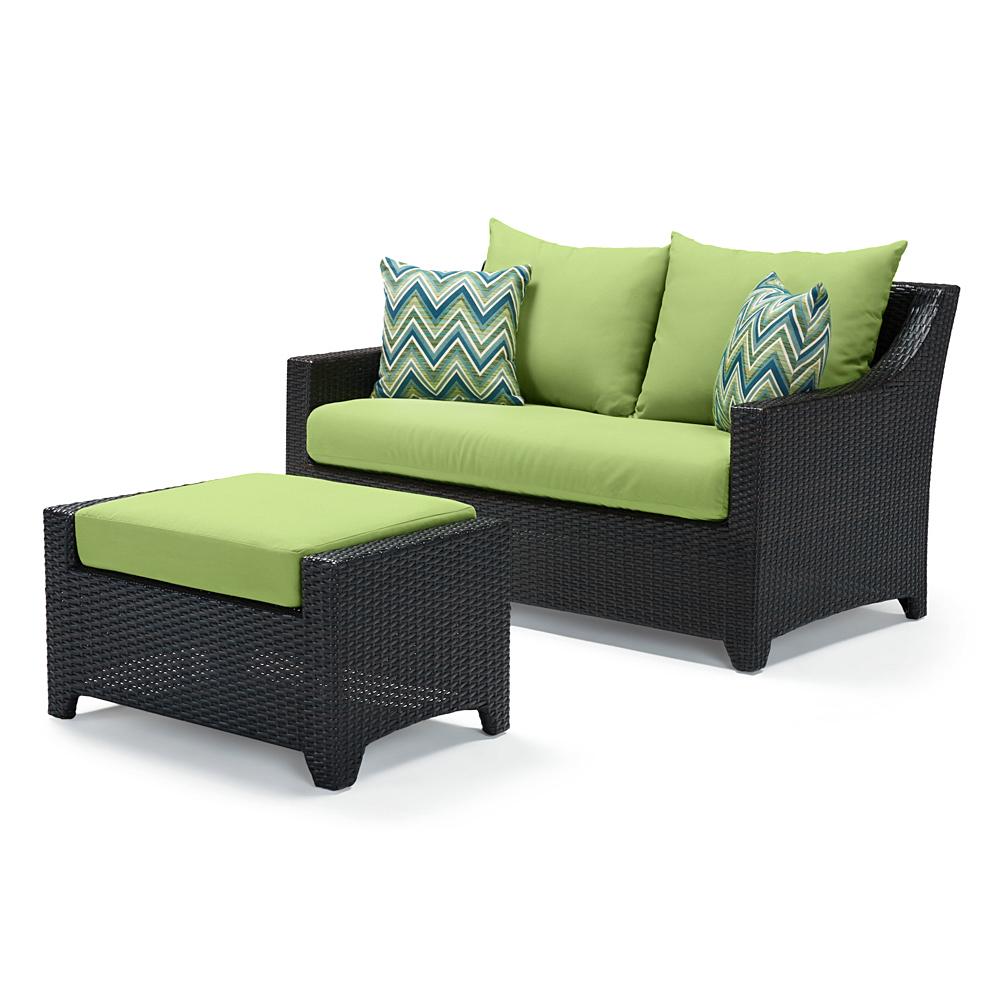 DecoÃ¢Â„Â¢ SunbrellaÃ‚Â® Outdoor Loveseat & Ottoman - Ginkgo Green