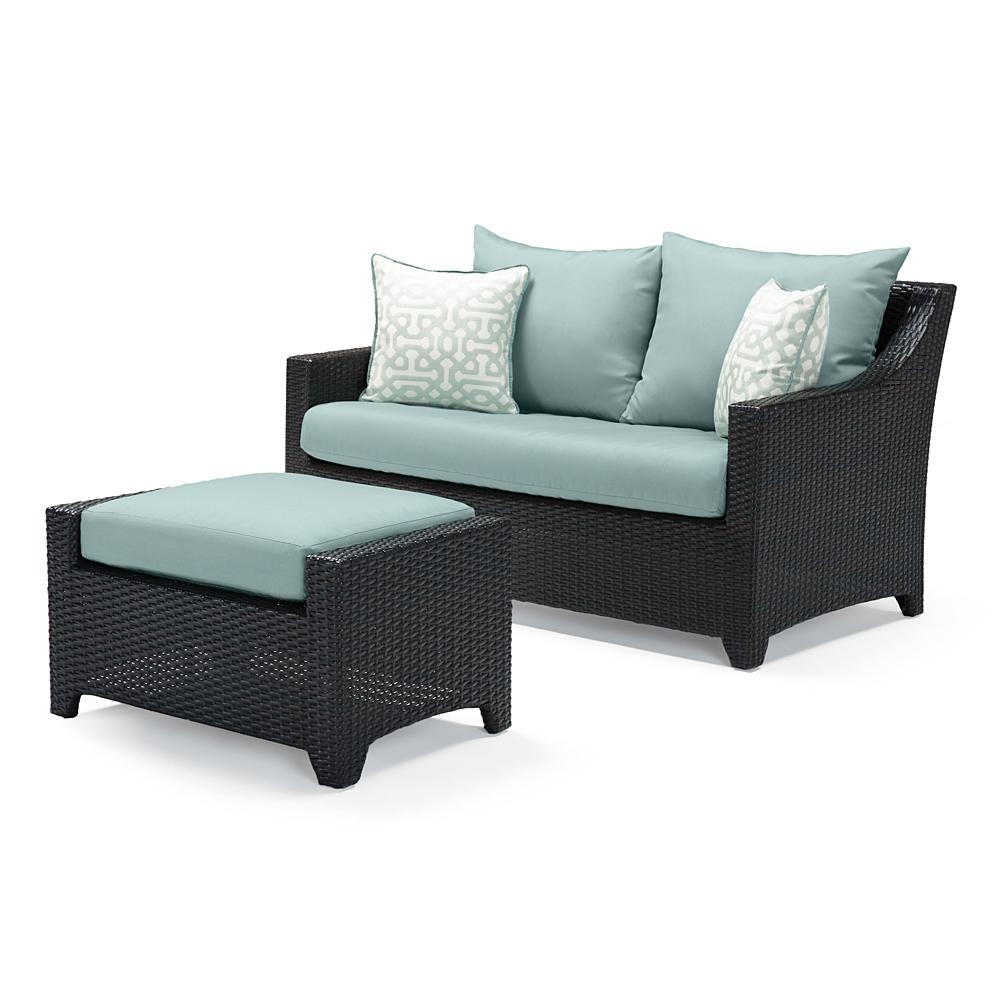 DecoÃ¢Â„Â¢ SunbrellaÃ‚Â® Outdoor Loveseat & Ottoman - Spa Blue