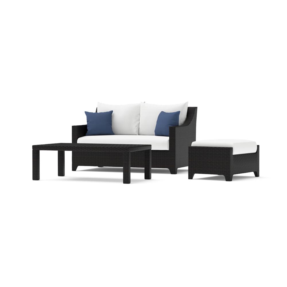 Deco™ Loveseat and Ottoman with Coffee Table - Bliss Ink