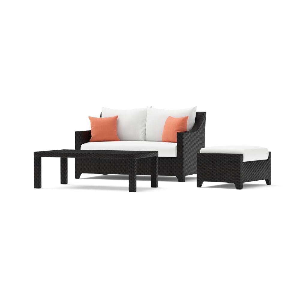 Deco™ Loveseat and Ottoman with Coffee Table - Cast Coral