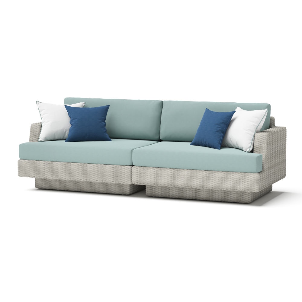 PortofinoÃ‚Â® Comfort SunbrellaÃ‚Â® Outdoor 96in Sofa - Spa Blue