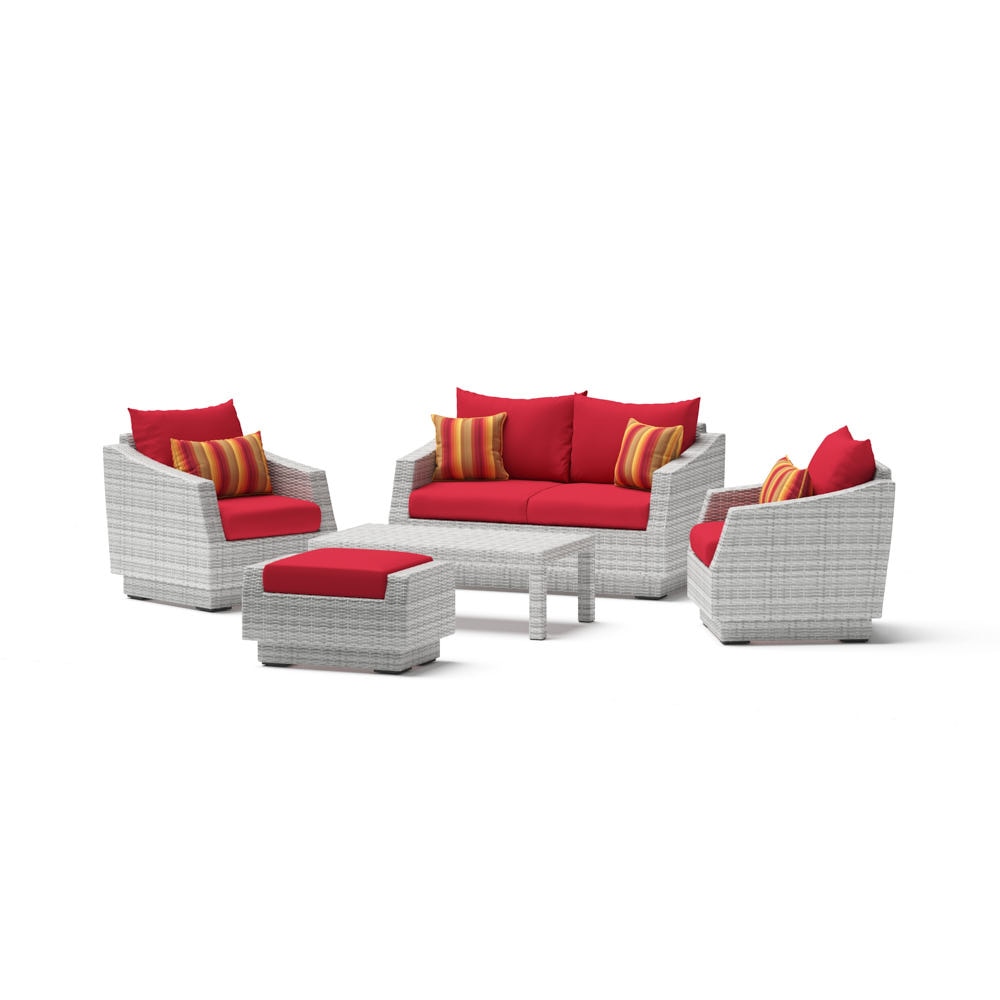 CannesÃ¢Â„Â¢ 5 Piece Love & Club Seating Set - Sunset Red