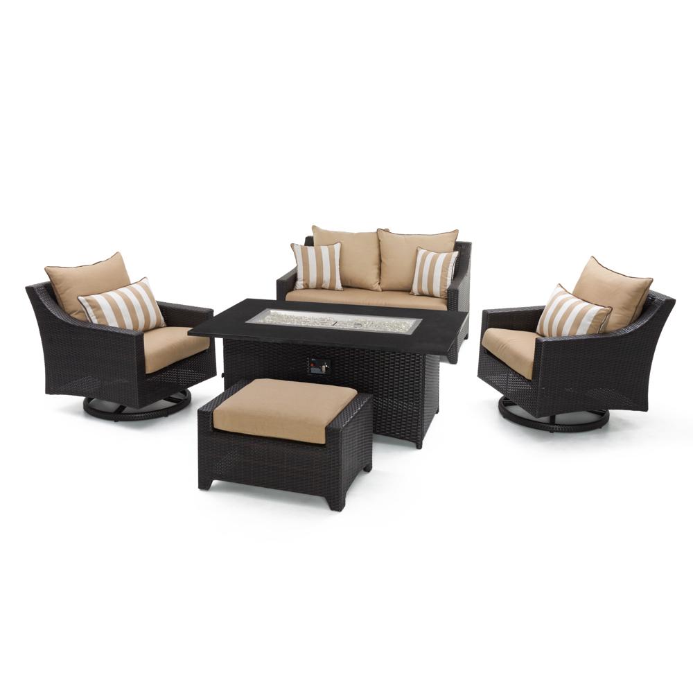 DecoÃ¢Â„Â¢ 5 Piece SunbrellaÃ‚Â® Outdoor Love & Motion Club Fire Set - Maxim Beige