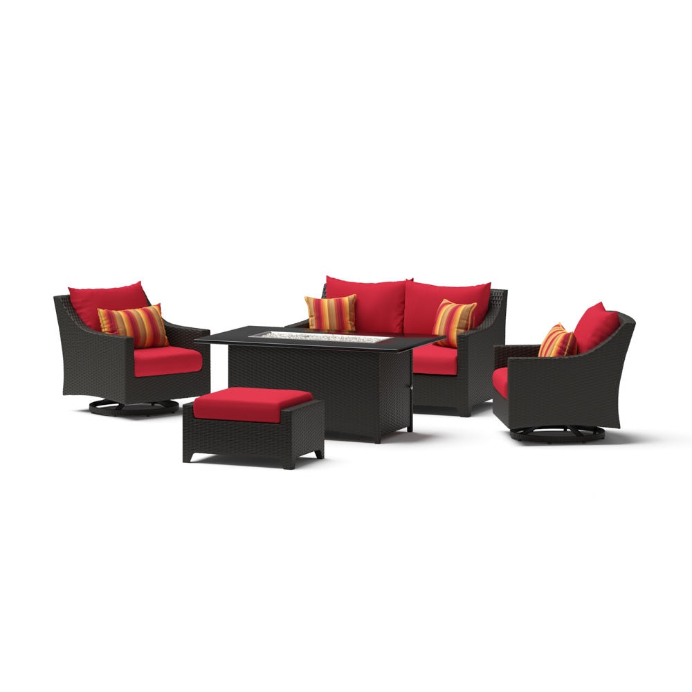 DecoÃ¢Â„Â¢ 5 Piece SunbrellaÃ‚Â® Outdoor Love & Motion Club Fire Set - Sunset Red